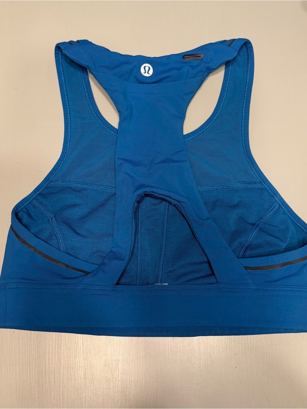 lululemon athletica Deep Blue Racerback Sports Bra with Reflective Trim Size 4